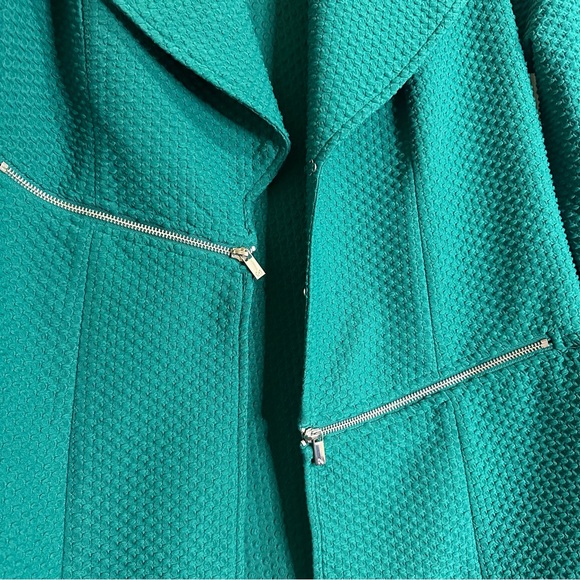 Peter Nygard Emerald Green Textured Jacket - Size M - Picture 4 of 10
